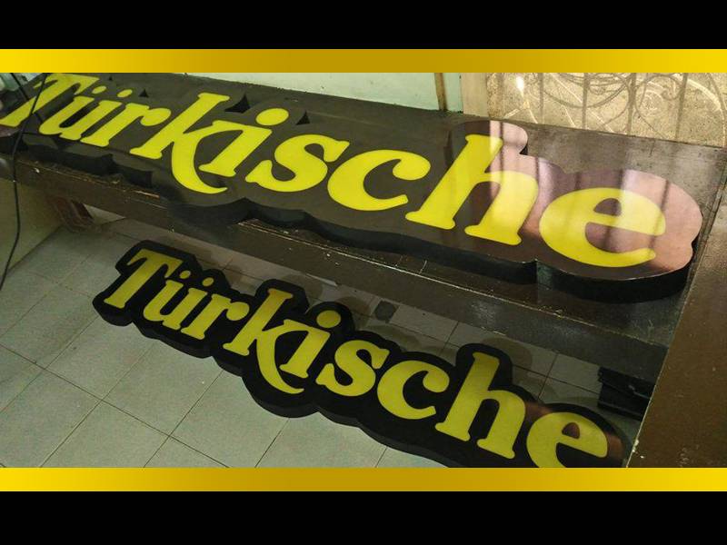 Indoor kiosk sign