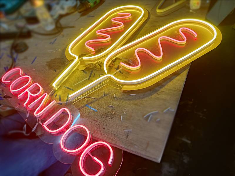 Indoor neon sign